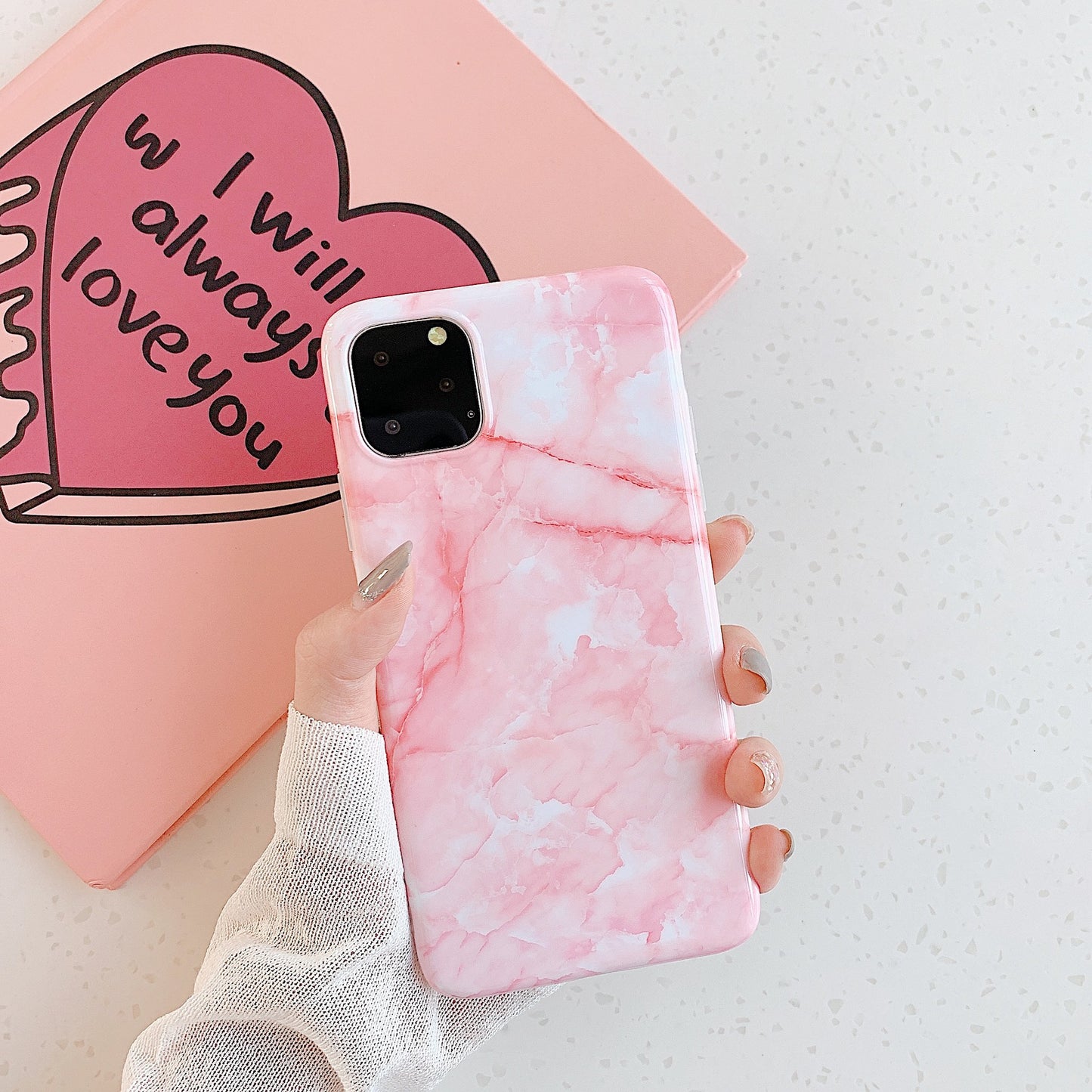 Smooth Marble Silicon Case For iphone