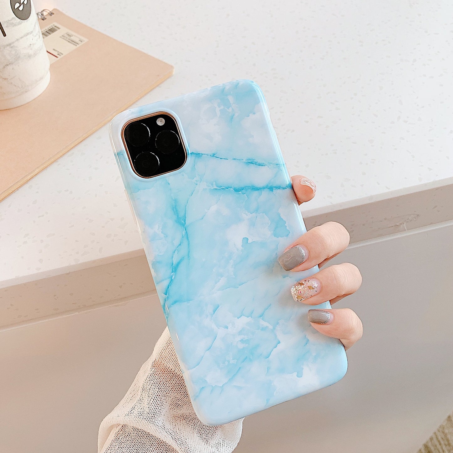 Smooth Marble Silicon Case For iphone