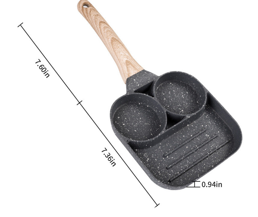 Maifan stone four-hole omelette pan flat-bottomed