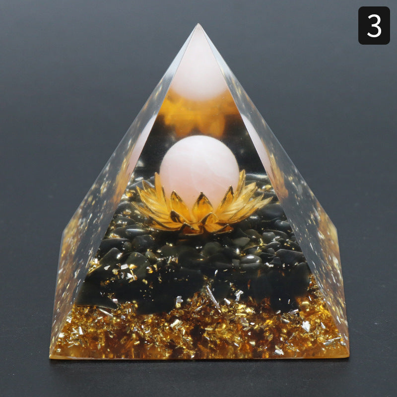 6CM Natural Crystal Ball Pyramid Ornament