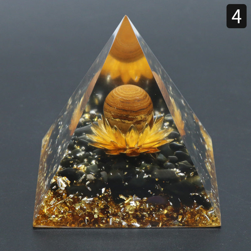 6CM Natural Crystal Ball Pyramid Ornament