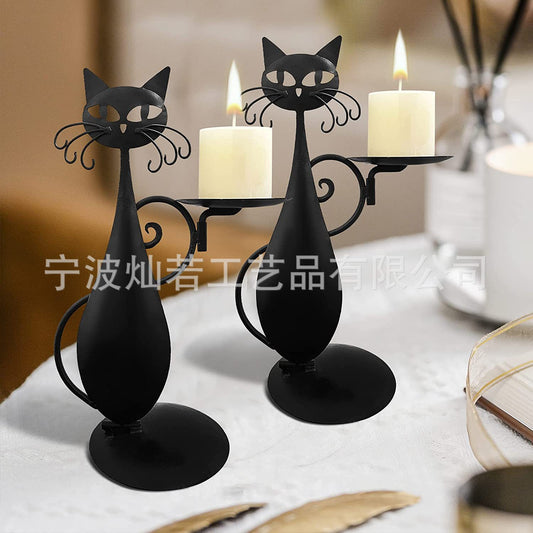 Black Cat Candle Holder